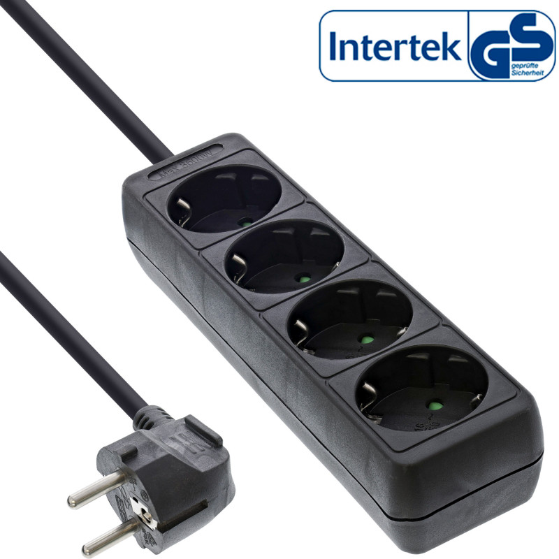 InLine Multipresa 4x Shucko, cavo 1,5m, nero InLine Multipresa 4x Shucko, cavo 1,5m, nero