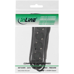 InLine Multipresa 4x Shucko, cavo 1,5m, nero