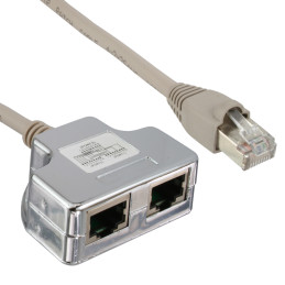 InLine Duplicatore di porte Cat.5e, da spina RJ45 a 2x presa RJ45, 0,15m