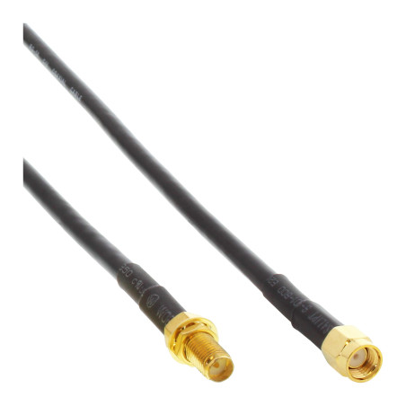InLine Cavo Antenne Wireless Lan ( WLAN), R-SMA M a R-SMA frizionato, 4m