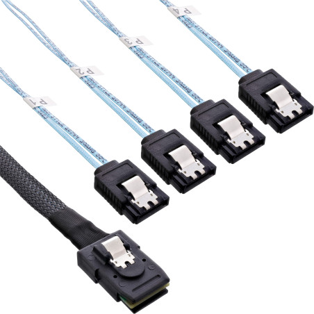 InLine Cavo Mini SAS, SFF-8087 a 4x SATA, 0,75m, configurazione Crossover, OCF