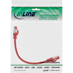 InLine Cavo patch Lan, S FTP(PiMf), Cat.6, 250MHz, CU, halogenfr., rosso, 0,25m