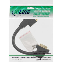 InLine Adattatore DVI-I 24+5 F   F, digit. + analog., dorato, da pannello, 0,2m
