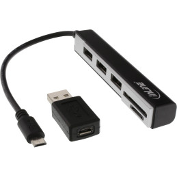 InLine OTG Card Reader SDXC e microSD, 3x Hub USB 2.0, ad. A - Micro B, Android