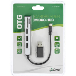 InLine OTG Card Reader SDXC e microSD, 3x Hub USB 2.0, ad. A - Micro B, Android