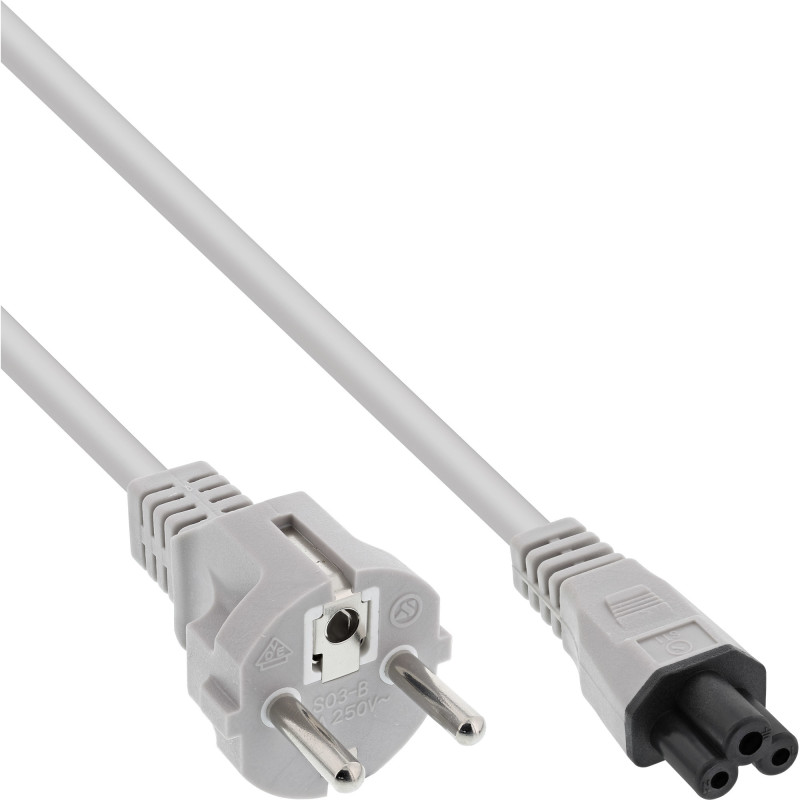 InLine Cavo alimentazione spina Shu.cko presa C5 per notebook, grigio, 2m InLine Cavo alimentazione spina Shu.cko presa C5 per notebook, grigio, 2m