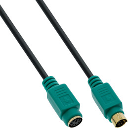 InLine Cavo PS 2, 6pin Mini-Din M-F pc99, connettore verde, dorato, 2m