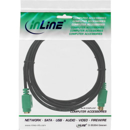 InLine Cavo PS 2, 6pin Mini-Din M-F pc99, connettore verde, dorato, 2m