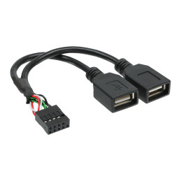 InLine Cavo USB 2.0 Interno 10pin F, 2x A mmina, sdoppiatore Y form, 0,4m