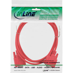 InLine Cavo Nullmodem, Sub-D 9 9pin F-F, rosso, pressofuso, 2m