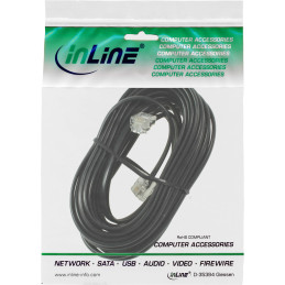 InLine Cavo Modulare telefonico, RJ11 6P 4C maschio a RJ11 6P 4C maschio, 10m