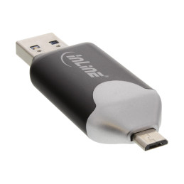 InLine USB3.0 Dual Cardreader, USB A e Micro-USB 2.0 per SDXC e microSDXC