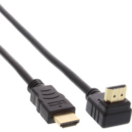 InLine Cavo HDMI High Speed con Ethernet, angolato 90°, 4K2K,, 0,5m, dorato
