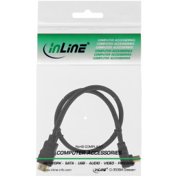 InLine Cavo HDMI High Speed con Ethernet, angolato 90°, 4K2K,, 0,5m, dorato