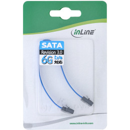 InLine Cavo SATA 6Gb s, slim, blu, con linguetta, 0,15m