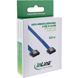 InLine Cavo SATA 6Gb s, slim, blu, con linguetta, 0,3m