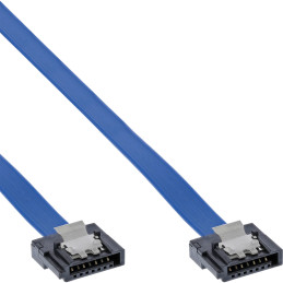 InLine Cavo SATA 6Gb s, slim, blu, con linguetta, 0,5m