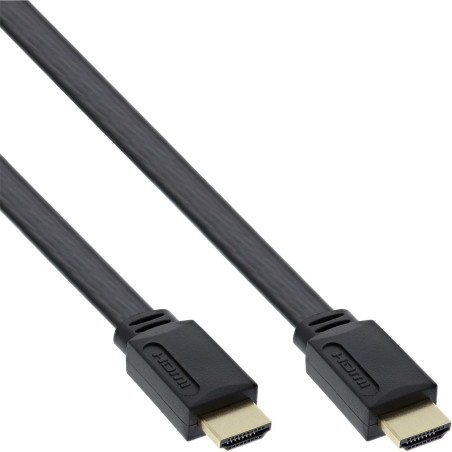 InLine Cavo HDMI, Piatto, 4K2K, High Speed, Ethernet, 1m, dorato