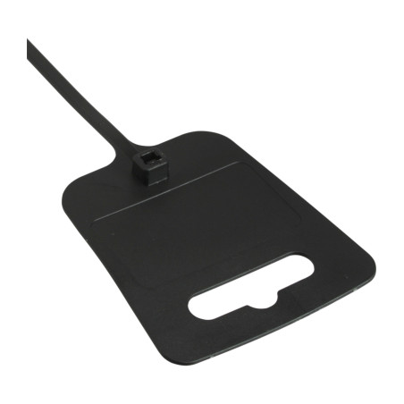 InLine Fascette con foro Euro 100x2,5mm con targhetta 25x45mm nero, 100 pezzi