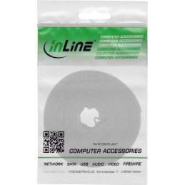 InLine Nastro per chiusura a strappo, rotolo da 10m, larghezza 16mm, bianco