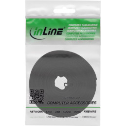 InLine Nastro per chiusura a strappo, rotolo da 10m, larghezza 16mm, nero