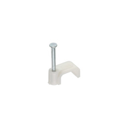 InLine Graffe fermacavo con chiodo per cavo piatto, 8mm, bianca, 100pz