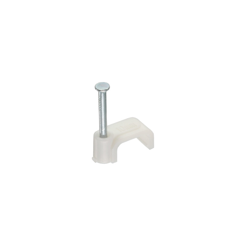 InLine Graffe fermacavo con chiodo per cavo piatto, 8mm, bianca, 100pz InLine Graffe fermacavo con chiodo per cavo piatto, 8mm, bianca, 100pz