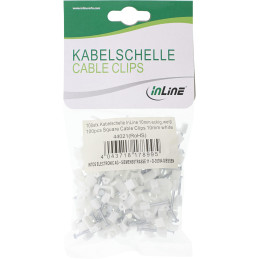 InLine Graffe fermacavo con chiodo per cavo piatto, 8mm, bianca, 100pz