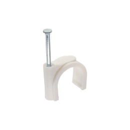 InLine Graffe fermacavo con chiodo per cavo tondo, 8mm, bianca, 100pz