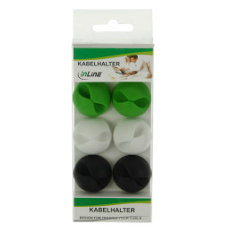 InLine Basette identificazione cavi "clipper", bianca, verde, nero, 6pz