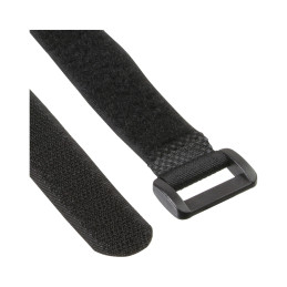 InLine Cinghie di fissaggio con chiusura a strappo, 20x200mm, nero, 10pz