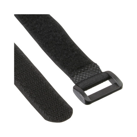 InLine Cinghie di fissaggio con chiusura a strappo, 20x200mm, nero, 10pz