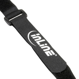 InLine Cinghie di fissaggio con chiusura a strappo, 20x200mm, nero, 10pz