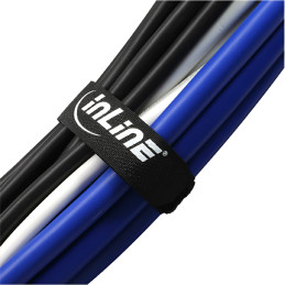 InLine Cinghie di fissaggio con chiusura a strappo, 20x200mm, nero, 10pz