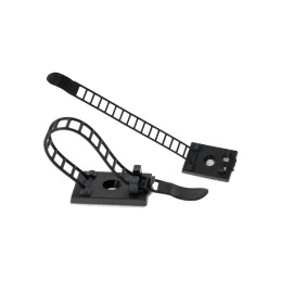 InLine Ferma cavi adesivi regolabili 85mm, con foro di fissaggio, nero, 10pz