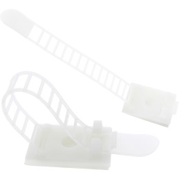 InLine Ferma cavi adesiva regolabile 64mm, con foro di fissaggio, neutra, 10pz