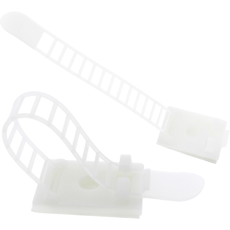 InLine Ferma cavi adesiva regolabile 64mm, con foro di fissaggio, neutra, 10pz InLine Ferma cavi adesiva regolabile 64mm, con foro di fissaggio, neutra, 10pz