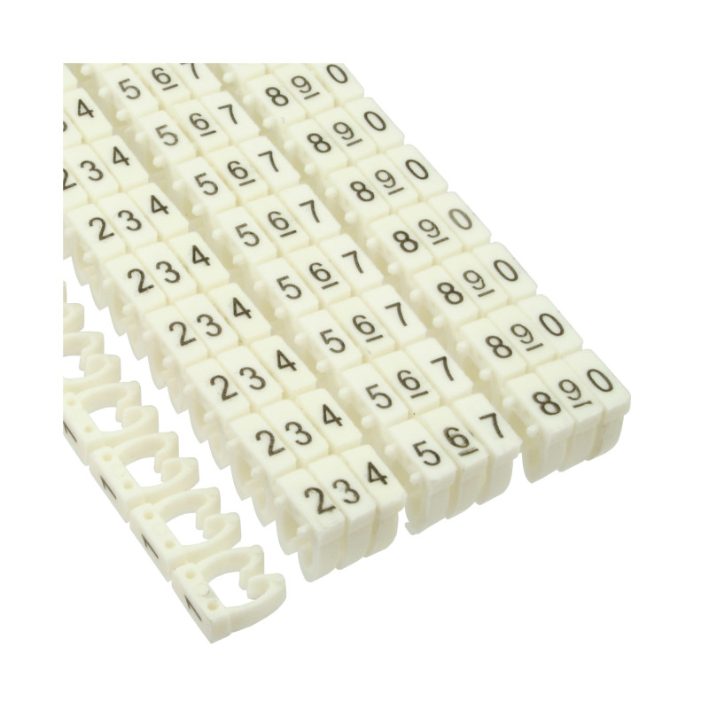 InLine Anelli marcafili bianchi, diametro 4mm, da 0 a 9, 100pz . InLine Anelli marcafili bianchi, diametro 4mm, da 0 a 9, 100pz .