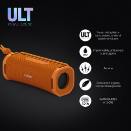 Sony ULT FIELD 1 - Speaker portatile wireless Bluetooth con ULT POWER SOUND, bassi potenti, IP67, impermeabile, antipolvere,