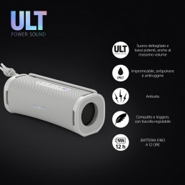 Sony ULT FIELD 1 - Speaker portatile wireless Bluetooth con ULT POWER SOUND, bassi potenti, IP67, impermeabile, antipolvere,