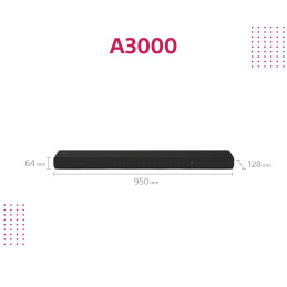 Sony HT-A3000 - soundbar TV bluetooth a 3.1. canali, Dolby Atmos® e doppio subwoofer integrato.