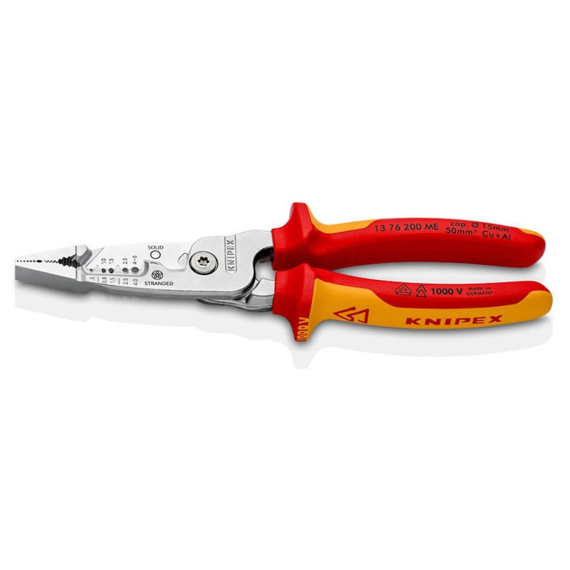 Knipex 13 76 200 ME pinza spellacavi Rosso, Acciaio inox, Giallo Knipex 13 76 200 ME pinza spellacavi Rosso, Acciaio inox, Giallo