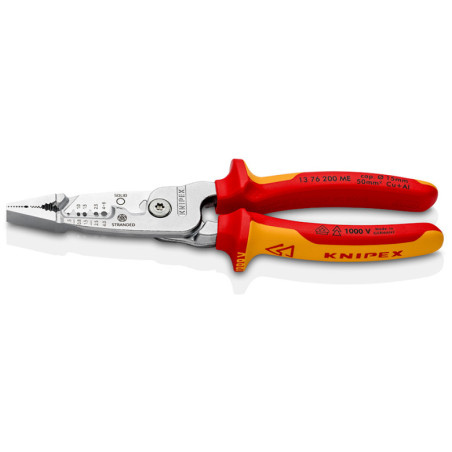 Knipex 13 76 200 ME pinza spellacavi Rosso, Acciaio inox, Giallo