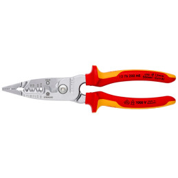 Knipex 13 76 200 ME pinza spellacavi Rosso, Acciaio inox, Giallo