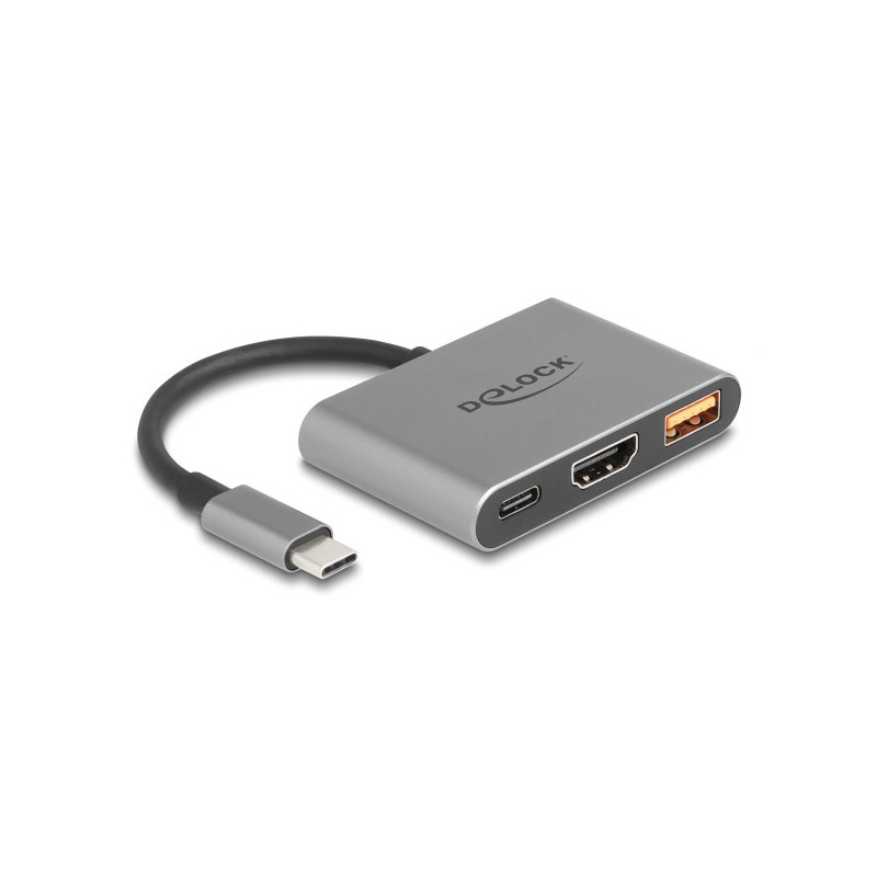 DeLOCK 61071 cavo e adattatore video 0,1 m USB tipo-C USB Type-C + USB Type-A + HDMI Grigio DeLOCK 61071 cavo e adattatore video 0,1 m USB tipo-C USB Type-C + USB Type-A + HDMI Grigio