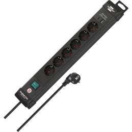 Brennenstuhl 1951160608 prolunghe e multiple 3 m 6 presa(e) AC Interno Nero