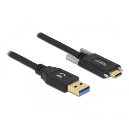 DeLOCK Cavo SuperSpeed USB 10 Gbps (USB 3.2 Gen 2) Tipo-A maschio per USB Type-C maschio con viti sui lati da 0,5 m