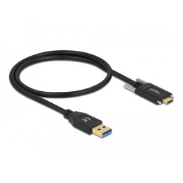 DeLOCK Cavo SuperSpeed USB 10 Gbps (USB 3.2 Gen 2) Tipo-A maschio per USB Type-C maschio con viti sui lati da 0,5 m