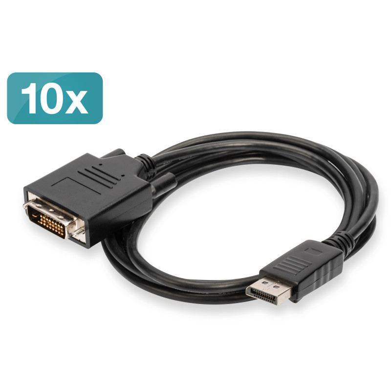 Digitus Cavo adattatore DisplayPort - DVI, confezione da 10 pezzi Digitus Cavo adattatore DisplayPort - DVI, confezione da 10 pezzi
