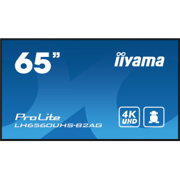 iiyama LH6560UHS-B2AG visualizzatore di messaggi Pannello A digitale 165,1 cm (65") LED Wi-Fi 500 cd m² 4K Ultra HD Nero